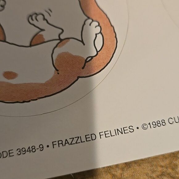 Frazzled Felines 1 Sheet of Cat Stickers Current  1988 Made in USA 5 Total vtg - Picture 9 of 16